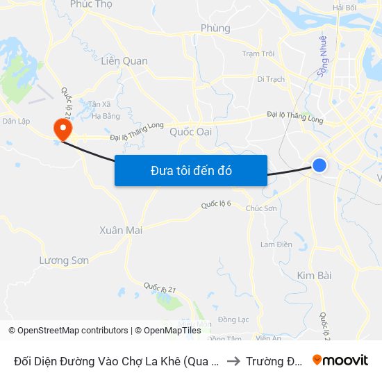 Đối Diện Đường Vào Chợ La Khê (Qua Ga Metro La Khê) - 405 Quang Trung (Hà Đông) to Trường Đại Học Chính Trị map