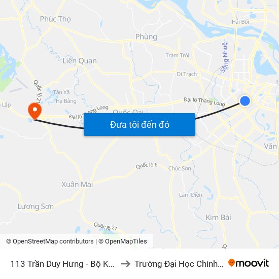 113 Trần Duy Hưng - Bộ Khcn to Trường Đại Học Chính Trị map