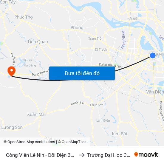 Công Viên Lê Nin - Đối Diện 35 Trần Phú to Trường Đại Học Chính Trị map