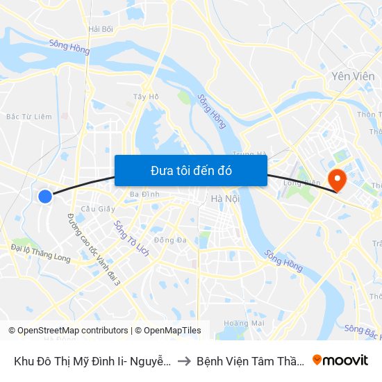 Khu Đô Thị Mỹ Đình Ii- Nguyễn Cơ Thạch to Bệnh Viện Tâm Thần Hà Nội map