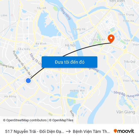 517 Nguyễn Trãi - Đối Diện Đại Học Hà Nội to Bệnh Viện Tâm Thần Hà Nội map
