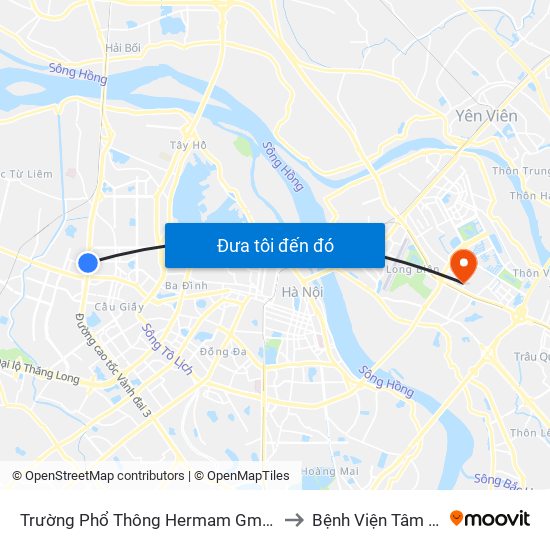 Trường Phổ Thông Hermam Gmeiner - Phạm Văn Đồng to Bệnh Viện Tâm Thần Hà Nội map