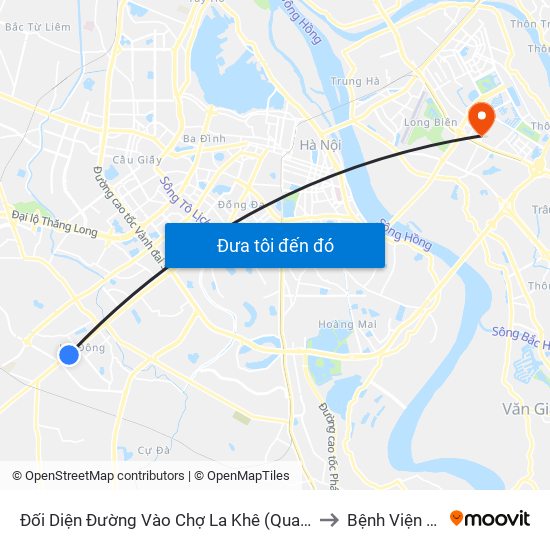 Đối Diện Đường Vào Chợ La Khê (Qua Ga Metro La Khê) - 405 Quang Trung (Hà Đông) to Bệnh Viện Tâm Thần Hà Nội map