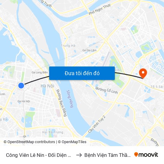Công Viên Lê Nin - Đối Diện 35 Trần Phú to Bệnh Viện Tâm Thần Hà Nội map