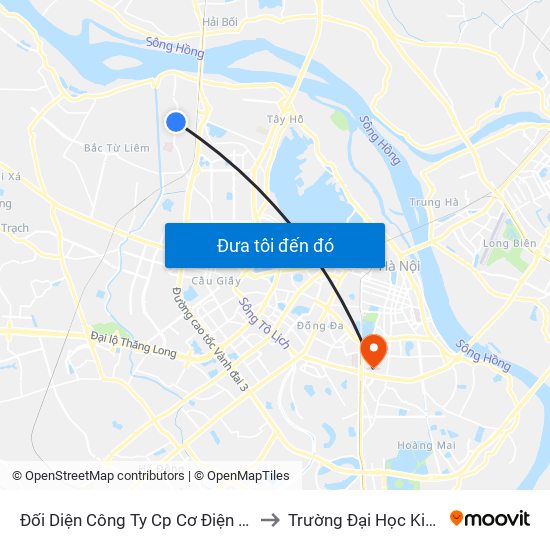 Đối Diện Công Ty Cp Cơ Điện Hn- Đường Đức Thắng to Trường Đại Học Kinh Tế Quốc Dân map