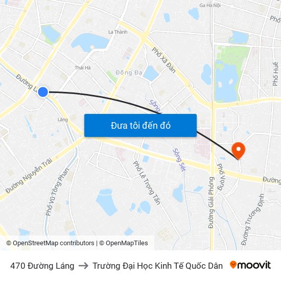 470 Đường Láng to Trường Đại Học Kinh Tế Quốc Dân map