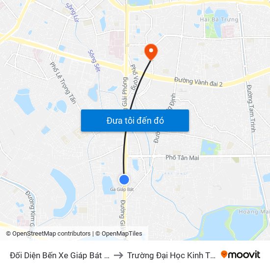 Đối Diện Bến Xe Giáp Bát - Giải Phóng to Trường Đại Học Kinh Tế Quốc Dân map