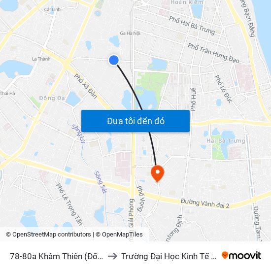 78-80a Khâm Thiên (Đối Diện 71) to Trường Đại Học Kinh Tế Quốc Dân map