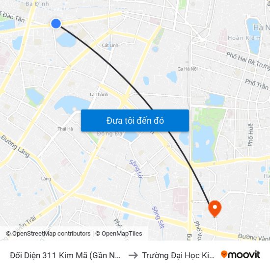 Đối Diện 311 Kim Mã (Gần Ngã 4 Kim Mã - Vạn Bảo) to Trường Đại Học Kinh Tế Quốc Dân map