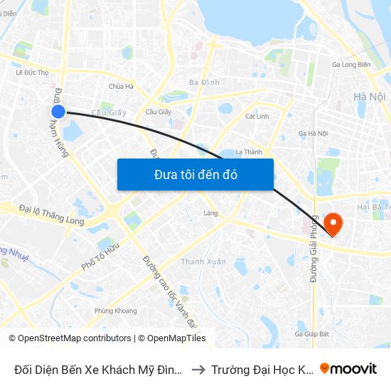 Đối Diện Bến Xe Khách Mỹ Đình - Phạm Hùng (Cột Trước) to Trường Đại Học Kinh Tế Quốc Dân map