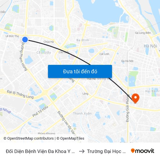 Nhà Máy Nước Mai Dịch - Phạm Hùng to Trường Đại Học Kinh Tế Quốc Dân map