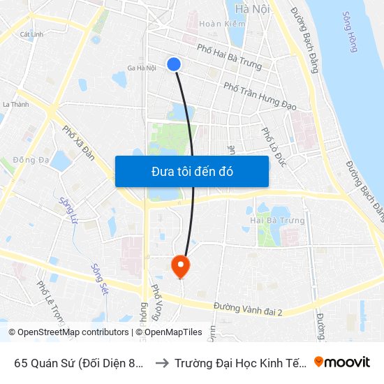 65 Quán Sứ (Đối Diện 80 Quán Sứ) to Trường Đại Học Kinh Tế Quốc Dân map