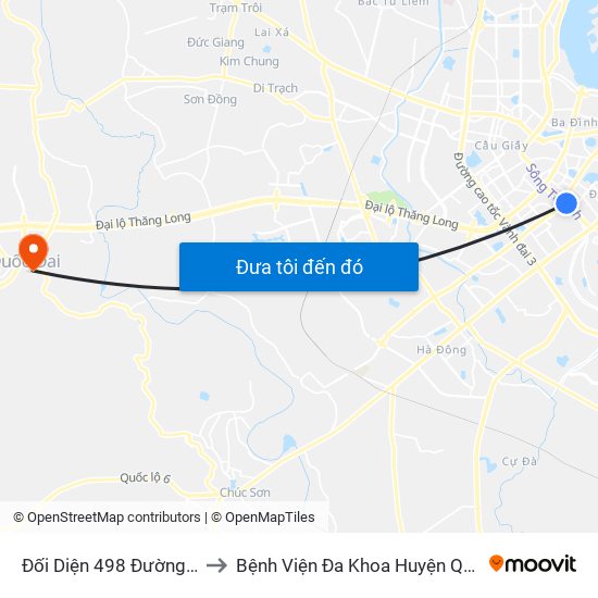 Đối Diện 498 Đường Láng to Bệnh Viện Đa Khoa Huyện Quốc Oai map