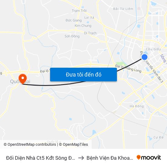 Đối Diện Nhà Ct5 Kđt Sông Đà Mỹ Đình - Phạm Hùng to Bệnh Viện Đa Khoa Huyện Quốc Oai map