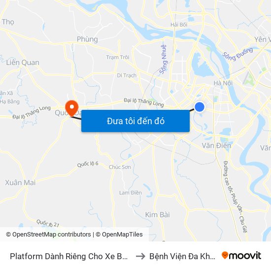 Platform Dành Riêng Cho Xe Buýt Trước Nhà 604 Trường Chinh to Bệnh Viện Đa Khoa Huyện Quốc Oai map