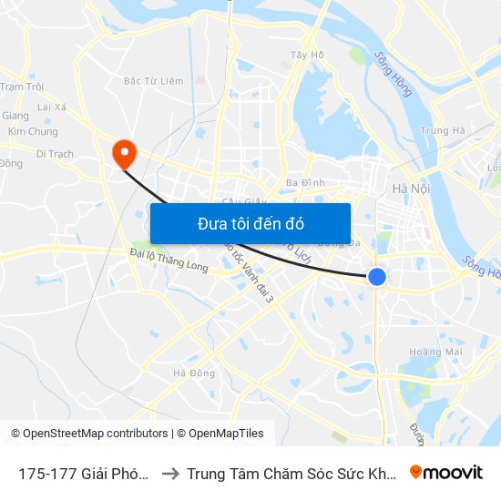 175-177 Giải Phóng (Ngã 3 Lê Thanh Nghị) to Trung Tâm Chăm Sóc Sức Khoẻ Người Cao Tuổi Hoa Sen Lotus Care map