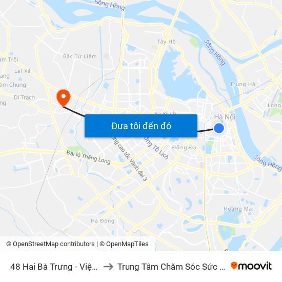 48 Hai Bà Trưng - Viện Kiểm Nghiệm Thuốc Trung Ương to Trung Tâm Chăm Sóc Sức Khoẻ Người Cao Tuổi Hoa Sen Lotus Care map