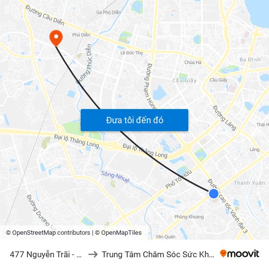 477 Nguyễn Trãi - Học Viện Khoa Học Xã Hội to Trung Tâm Chăm Sóc Sức Khoẻ Người Cao Tuổi Hoa Sen Lotus Care map