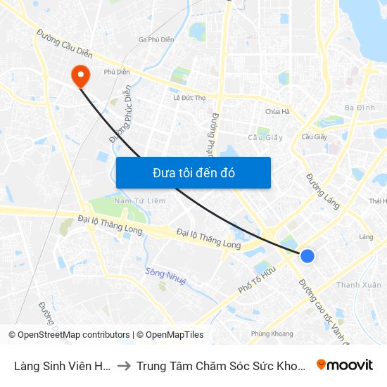 Làng Sinh Viên Hacinco - Nguyễn Tuân to Trung Tâm Chăm Sóc Sức Khoẻ Người Cao Tuổi Hoa Sen Lotus Care map