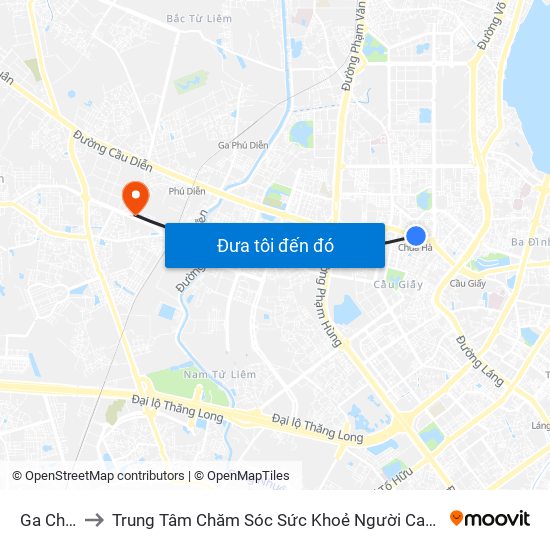 Ga Chùa Hà to Trung Tâm Chăm Sóc Sức Khoẻ Người Cao Tuổi Hoa Sen Lotus Care map