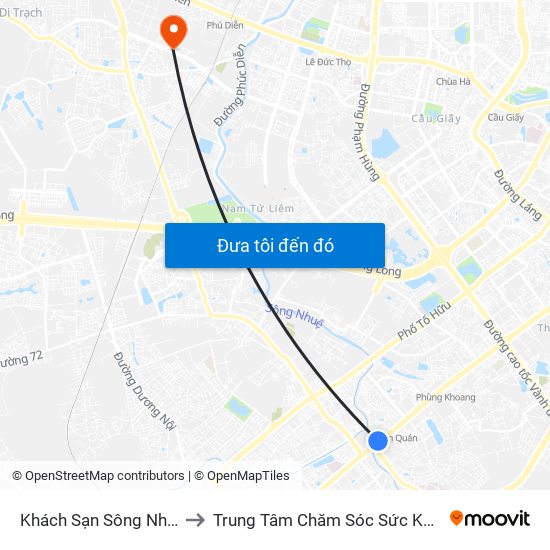 Khách Sạn Sông Nhuệ (148 Trần Phú- Hà Đông) to Trung Tâm Chăm Sóc Sức Khoẻ Người Cao Tuổi Hoa Sen Lotus Care map
