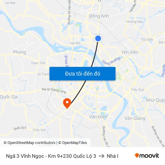 Ngã 3 Vĩnh Ngọc - Km 9+230 Quốc Lộ 3 to Nhà I map