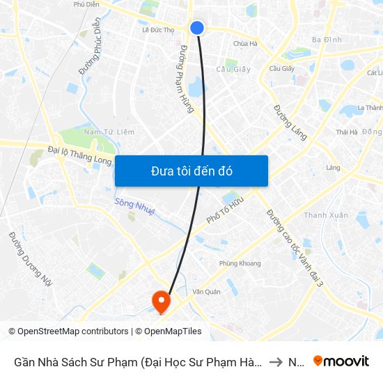 Gần Nhà Sách Sư Phạm (Đại Học Sư Phạm Hà Nội) - 136 Xuân Thủy to Nhà I map