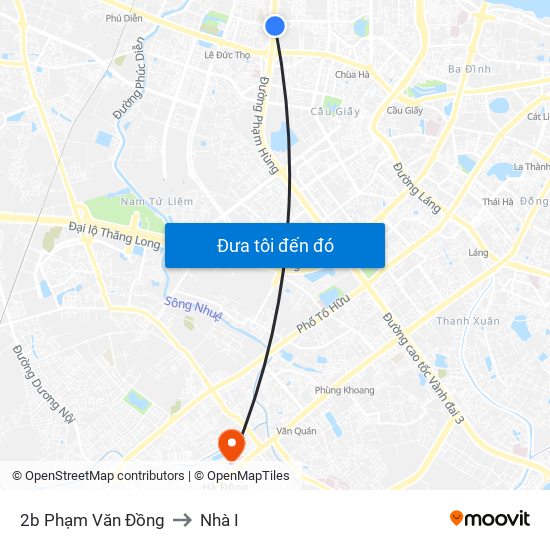 2b Phạm Văn Đồng to Nhà I map