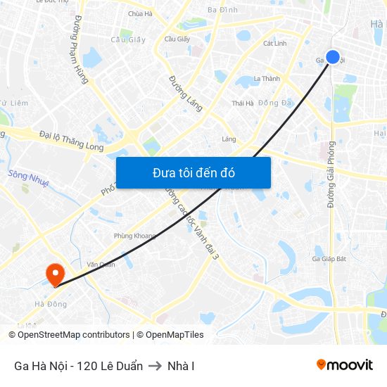 Ga Hà Nội - 120 Lê Duẩn to Nhà I map