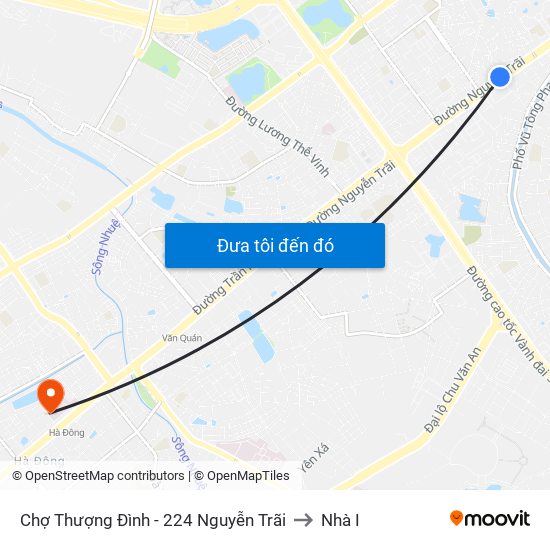 Chợ Thượng Đình - 224 Nguyễn Trãi to Nhà I map