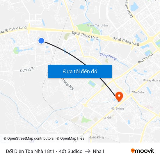 Đối Diện Tòa Nhà 18t1 - Kđt Sudico to Nhà I map