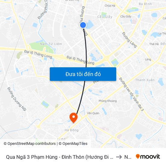 Qua Ngã 3 Phạm Hùng - Đình Thôn (Hướng Đi Phạm Văn Đồng) to Nhà I map