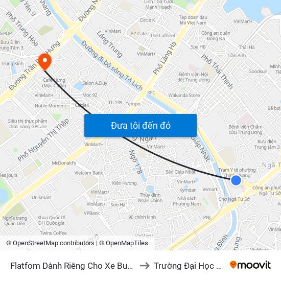 Flatfom Dành Riêng Cho Xe Buýt Trước Nhà 45 Đường Láng to Trường Đại Học Lao Động - Xã Hội map