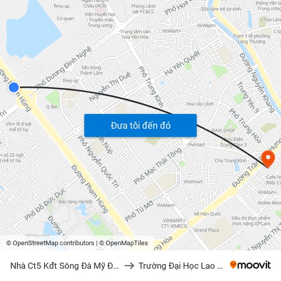 Nhà Ct5 Kđt Sông Đà Mỹ Đình - Phạm Hùng to Trường Đại Học Lao Động - Xã Hội map