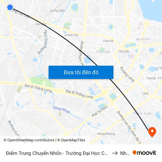 Điểm Trung Chuyển Nhổn - Trường Đại Học Công Nghiệp Hà Nội - Đường 32 to Nhà S1 map