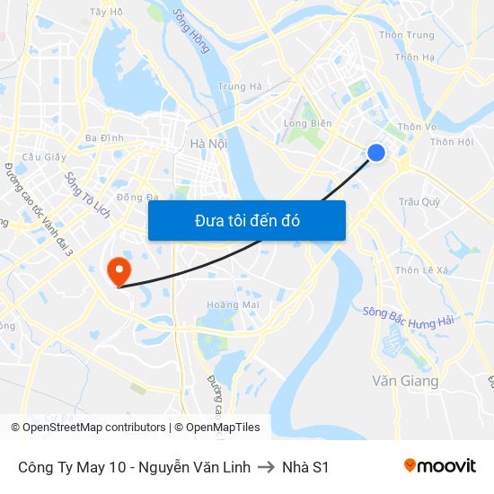 Công Ty May 10 - Nguyễn Văn Linh to Nhà S1 map