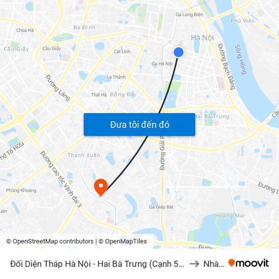 Đối Diện Tháp Hà Nội - Hai Bà Trưng (Cạnh 56 Hai Bà Trưng) to Nhà S1 map