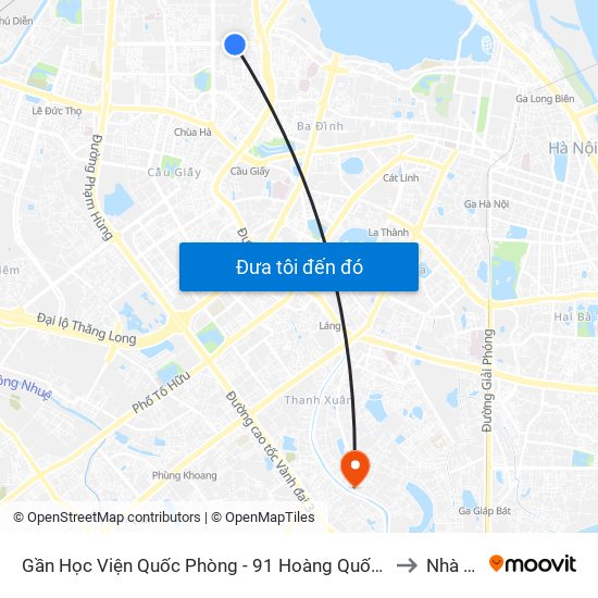 Gần Học Viện Quốc Phòng - 91 Hoàng Quốc Việt to Nhà S1 map
