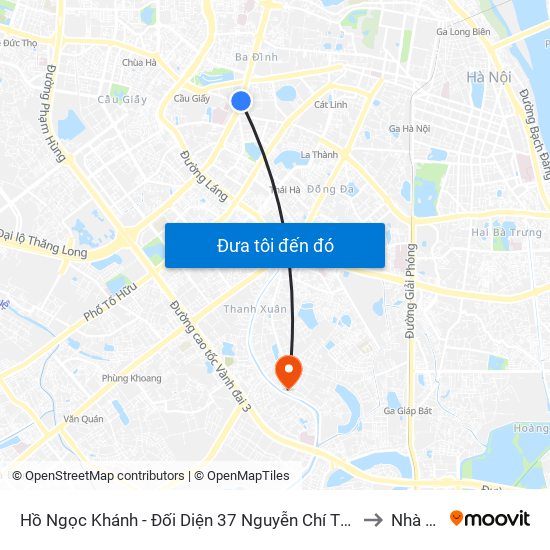 Hồ Ngọc Khánh - Đối Diện 37 Nguyễn Chí Thanh to Nhà S1 map