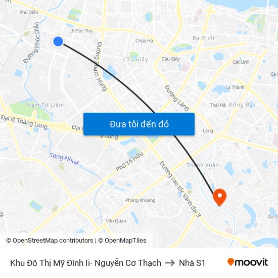 Khu Đô Thị Mỹ Đình Ii- Nguyễn Cơ Thạch to Nhà S1 map