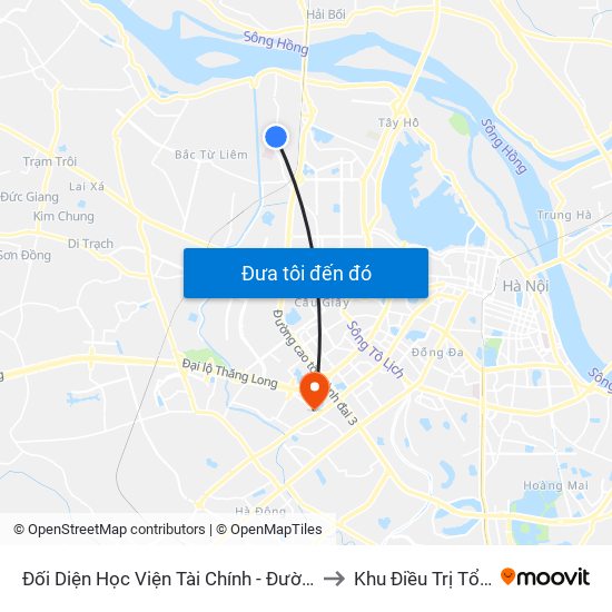 Đối Diện Học Viện Tài Chính - Đường Đức Thắng to Khu Điều Trị Tổng Hợp map