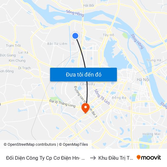 Đối Diện Công Ty Cp Cơ Điện Hn- Đường Đức Thắng to Khu Điều Trị Tổng Hợp map