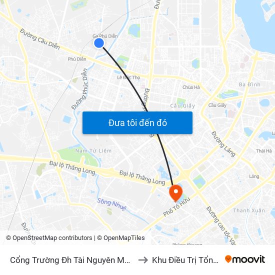 Cổng Trường Đh Tài Nguyên Môi Trường to Khu Điều Trị Tổng Hợp map