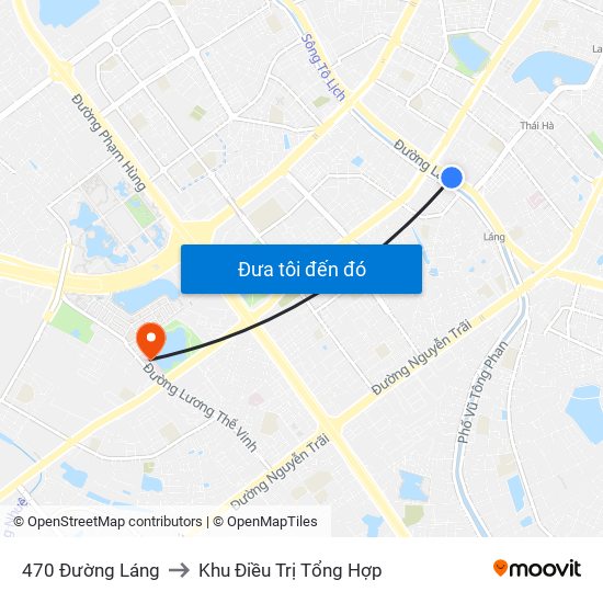 470 Đường Láng to Khu Điều Trị Tổng Hợp map