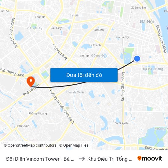 Đối Diện Vincom Tower - Bà Triệu to Khu Điều Trị Tổng Hợp map