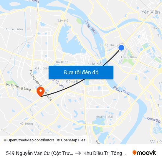 549 Nguyễn Văn Cừ (Cột Trước) to Khu Điều Trị Tổng Hợp map