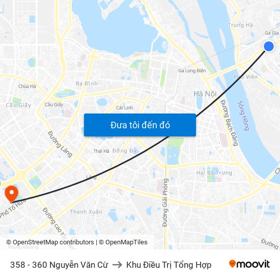 358 - 360 Nguyễn Văn Cừ to Khu Điều Trị Tổng Hợp map