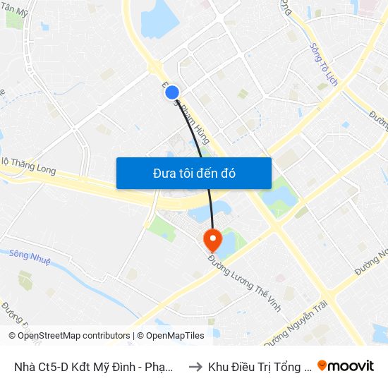 Nhà Ct5-D Kđt Mỹ Đình - Phạm Hùng to Khu Điều Trị Tổng Hợp map