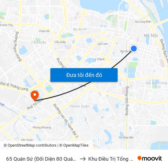 65 Quán Sứ (Đối Diện 80 Quán Sứ) to Khu Điều Trị Tổng Hợp map