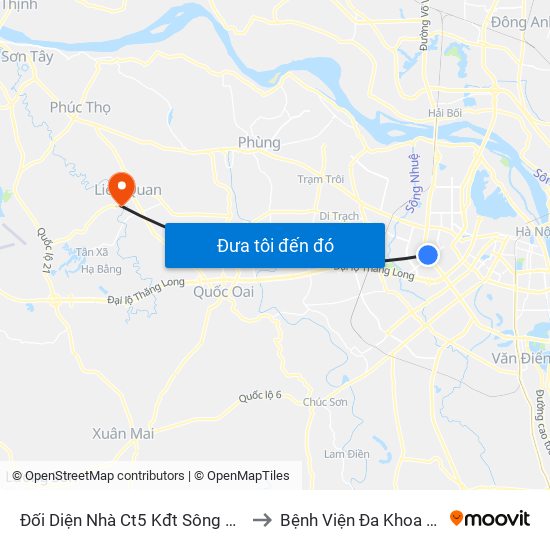 Đối Diện Nhà Ct5 Kđt Sông Đà Mỹ Đình - Phạm Hùng to Bệnh Viện Đa Khoa Huyện Thạch Thất map